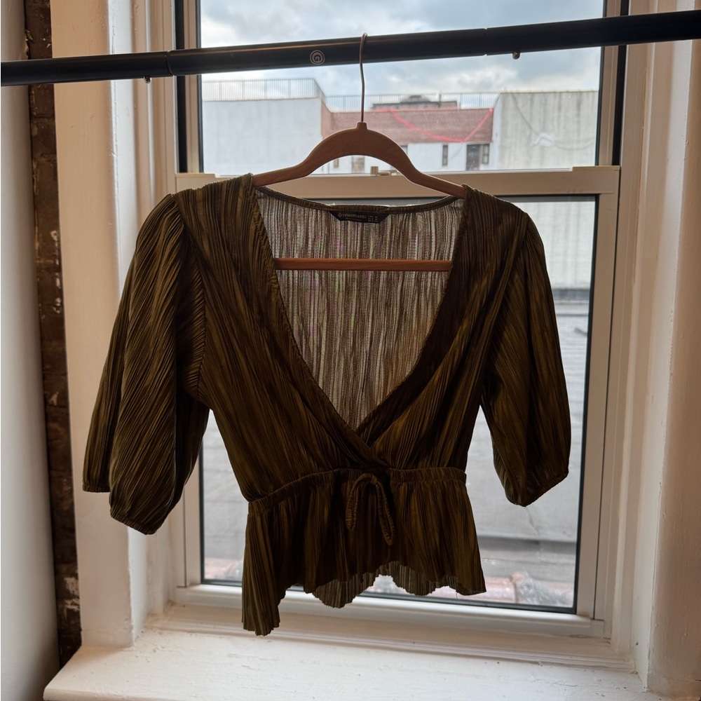 Stradivarius kaki blouse